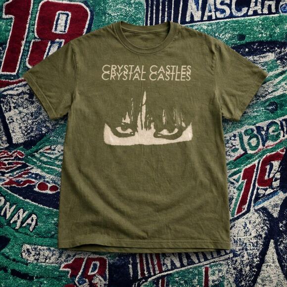 Tops - Crystal Castles Graphic Band Tee Military Green Unisex
